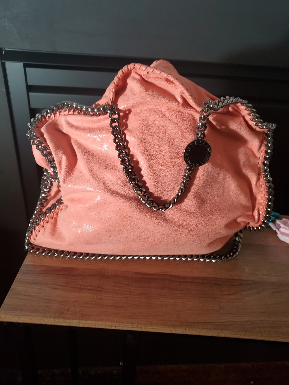Stella McCartney Coral Fold-Over Chain Tote
